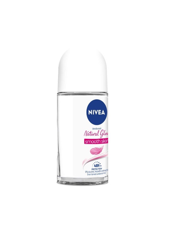 NIVEA Natural Glow Smooth Skin Deodorant Roll On for Women, 50ml (originally Whitening Smooth Skin) (Pack of 2) - Image 3